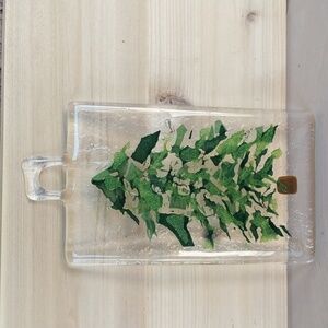 Fused Glass Christmas Tree Wall Hanging Decor Cabin Rustic